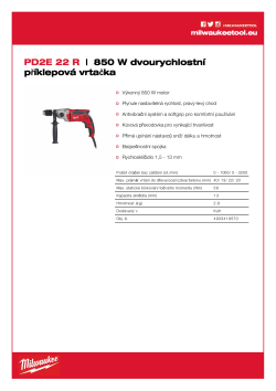 MILWAUKEE 850 W dvourychlostní příklepová vrtačka 4933419570 A4 PDF