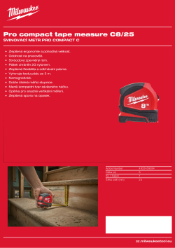 MILWAUKEE Svinovací metr Pro Compact C8/25 4932459594 A4 PDF