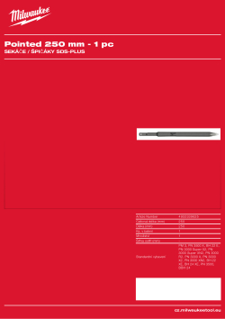 MILWAUKEE Špičák SDS-Plus 250 mm 4932339625 A4 PDF