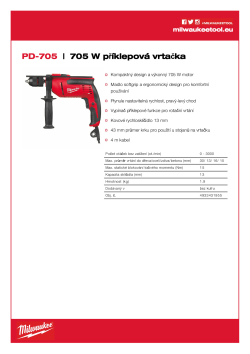 MILWAUKEE 705 W příklepová vrtačka 4933431955 A4 PDF