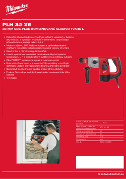 MILWAUKEE 32 mm kladivo SDS-plus se systémem FIXTEC 4933400069 A4 PDF
