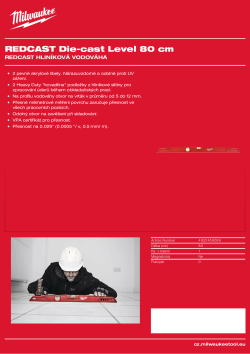 MILWAUKEE REDCAST™ hliníková vodováha 80 cm 4932459099 A4 PDF