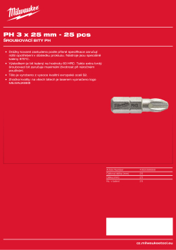 MILWAUKEE Professional screwdriving bits 4932399588 A4 PDF