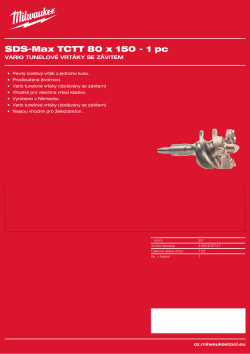 MILWAUKEE SDS-Max TCT Tunnel Drills 4932430747 A4 PDF