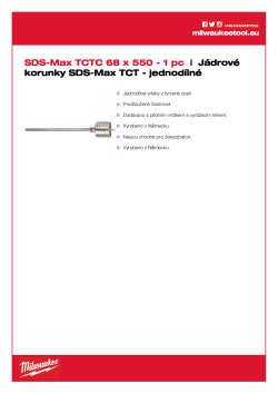 MILWAUKEE SDS-Max TCT Core Cutters - One Piece Design 4932373885 A4 PDF