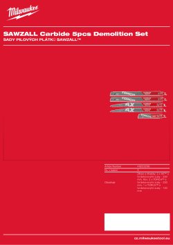 MILWAUKEE Sada demoličních plátků SAWZALL™ s karbidovými zuby (5ks) 49222206 A4 PDF