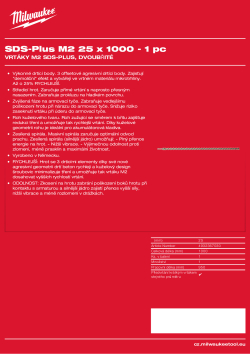 MILWAUKEE SDS-Plus M2 Drill bits 4932367030 A4 PDF