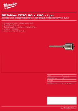 MILWAUKEE SDS-Max TCT Core Cutters - One Piece Design 4932399375 A4 PDF