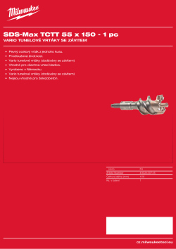 MILWAUKEE SDS-Max TCT Tunnel Drills 4932430745 A4 PDF