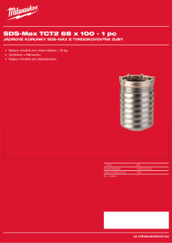 MILWAUKEE SDS-Max TCT Core Cutters - Two Piece Design 4932430734 A4 PDF