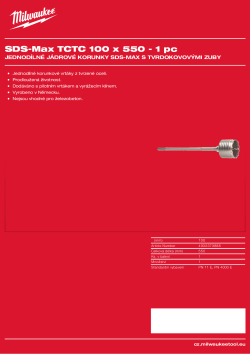 MILWAUKEE SDS-Max TCT Core Cutters - One Piece Design 4932373888 A4 PDF