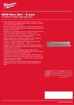 MILWAUKEE Sada vrtáků SDS-Max 5 ks. 4932352800 A4 PDF