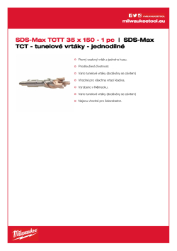 MILWAUKEE SDS-Max TCT Tunnel Drills 4932430740 A4 PDF