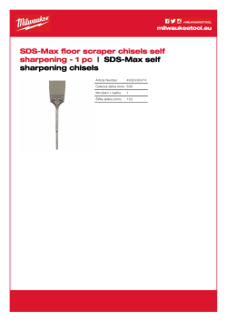 MILWAUKEE SDS-Max nástroj na škrábání podlah 4932480474 A4 PDF