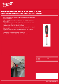 MILWAUKEE Šroubovák Hex 5.5 mm 48222532 A4 PDF