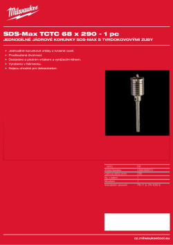 MILWAUKEE SDS-Max TCT Core Cutters - One Piece Design 4932399374 A4 PDF