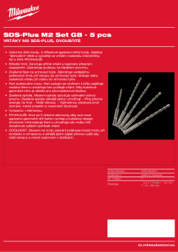 MILWAUKEE Sada 5 vrtáků SDS-Plus 4932352834 A4 PDF