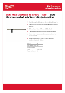 MILWAUKEE SDS-Max Dustless drill bits 4932459287 A4 PDF