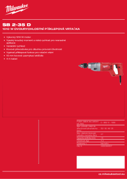 MILWAUKEE 1010 W dvourychlostní příklepová vrtačka 4933380507 A4 PDF