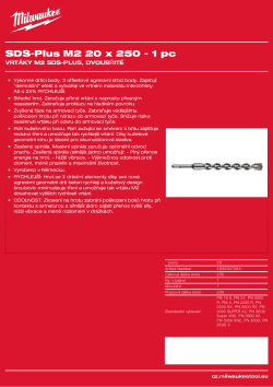 MILWAUKEE SDS-Plus M2 Drill bits 4932307084 A4 PDF
