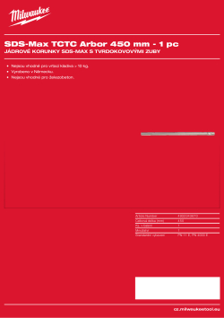 MILWAUKEE Stopka SDS-Max 4932343670 A4 PDF