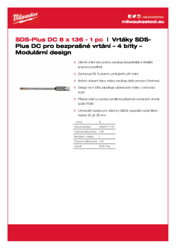MILWAUKEE SDS-Plus small vacuum drill bits 4932471157 A4 PDF