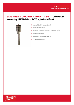 MILWAUKEE SDS-Max TCT Core Cutters - One Piece Design 4932399374 A4 PDF