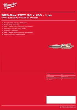 MILWAUKEE SDS-Max TCT Tunnel Drills 4932430740 A4 PDF