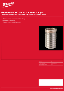 MILWAUKEE SDS-Max TCT Core Cutters - Two Piece Design 4932430733 A4 PDF