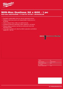 MILWAUKEE SDS-Max Dustless drill bits 4932459297 A4 PDF