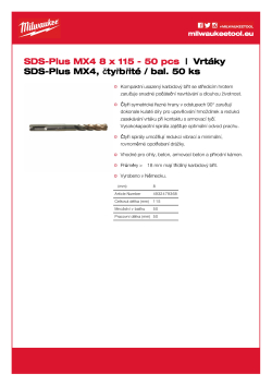 MILWAUKEE SDS-Plus MX4 drill bits 4932479368 A4 PDF