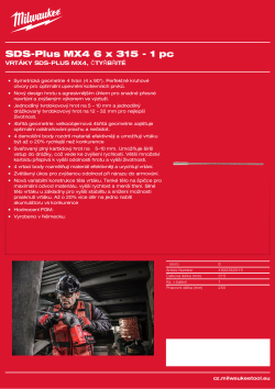 MILWAUKEE SDS-Plus MX4 drill bits 4932352015 A4 PDF