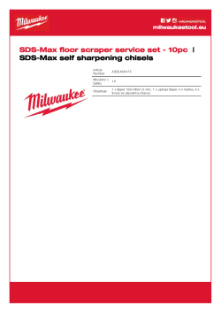 MILWAUKEE SDS-Max sada nástrojů na škrábání podlah 10 ks 4932480475 A4 PDF