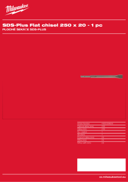MILWAUKEE SDS-Plus plochý sekáč 4932339626 A4 PDF