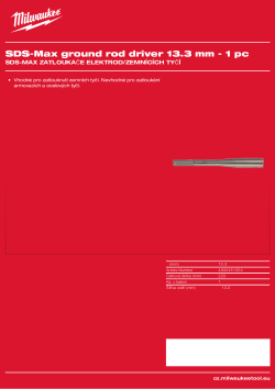 MILWAUKEE Zatloukač tyčí SDS-MAX Ø13,3 mm 4932451354 A4 PDF