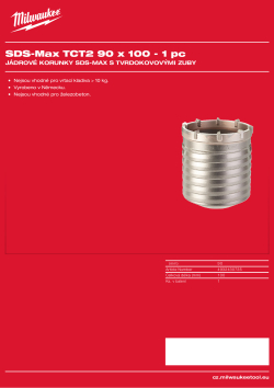 MILWAUKEE SDS-Max TCT Core Cutters - Two Piece Design 4932430735 A4 PDF