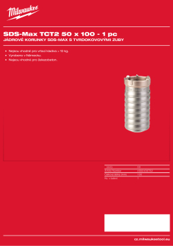 MILWAUKEE SDS-Max TCT Core Cutters - Two Piece Design 4932430732 A4 PDF