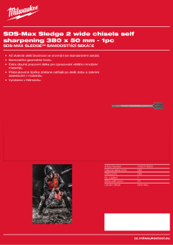 MILWAUKEE Sekáč SDS-Max SLEDGE široký 380x50 mm 4932478268 A4 PDF