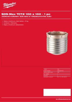 MILWAUKEE SDS-Max TCT Core Cutters - Two Piece Design 4932367304 A4 PDF