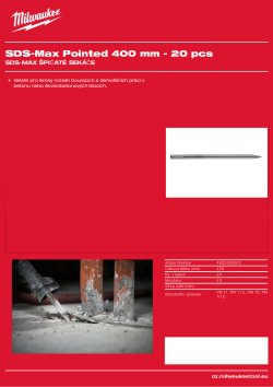 MILWAUKEE Špičák SDS-Max 4932399302 A4 PDF