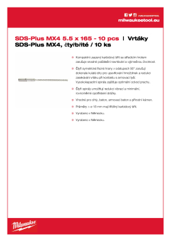 MILWAUKEE SDS-Plus MX4 drill bits 4932352041 A4 PDF