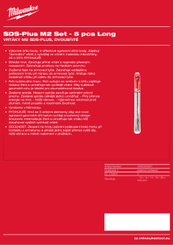 MILWAUKEE Sada 5 vrtáků SDS-Plus 4932352801 A4 PDF