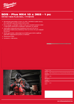 MILWAUKEE SDS-Plus MX4 drill bits 4932492021 A4 PDF