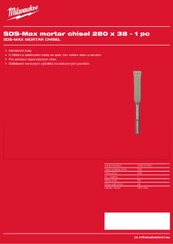 MILWAUKEE SDS-Max sekáč na odstraňování malty ze spár ve zdivu 4932472031 A4 PDF