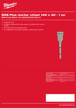 MILWAUKEE SDS-Plus sekáč na odstraňování malty ze spár ve zdivu 4932472029 A4 PDF