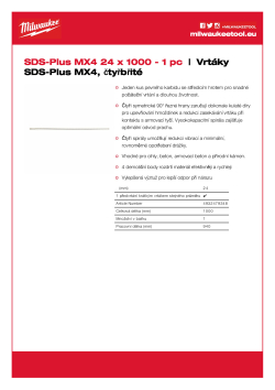 MILWAUKEE SDS-Plus MX4 drill bits 4932479348 A4 PDF