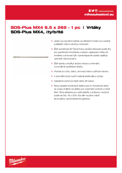 MILWAUKEE SDS-Plus MX4 drill bits 4932352017 A4 PDF