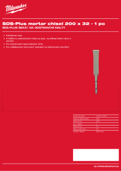 MILWAUKEE SDS-Plus sekáč na odstranění malty 4932472030 A4 PDF