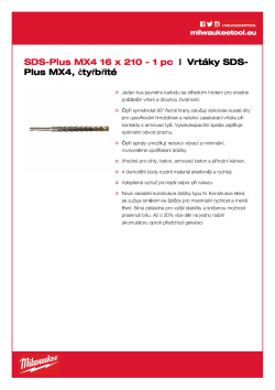 MILWAUKEE SDS-Plus MX4 drill bits 4932352953 A4 PDF