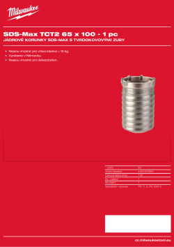 MILWAUKEE SDS-Max TCT Core Cutters - Two Piece Design 4932245994 A4 PDF
